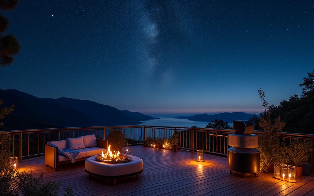 Luxury stargazing retreat with private observation deck and telescope
